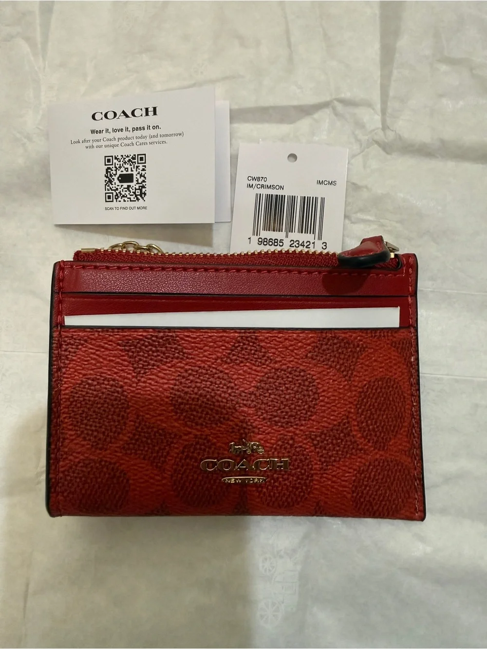Coach Mini Skinny Id Case In  Signature Canvas